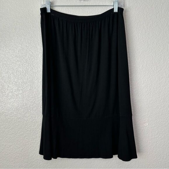 Chico’s Design Black Elasticized Waist Midi Skirt - Picture 1 of 10